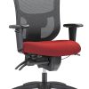 WorkPro® 9500XL Series Big & Tall Ergonomic Mesh/Premium Fabric Mid-Back Chair, Black/Cherry, BIFMA Compliant