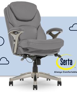 Serta® Claremont Ergonomic Bonded Leather Mid-Back Office Chair, Gray 2