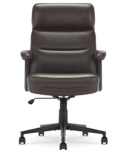 Serta Comfort Ergonomic Bonded Leather Mid-Back Executive Office Chair, Brown 2