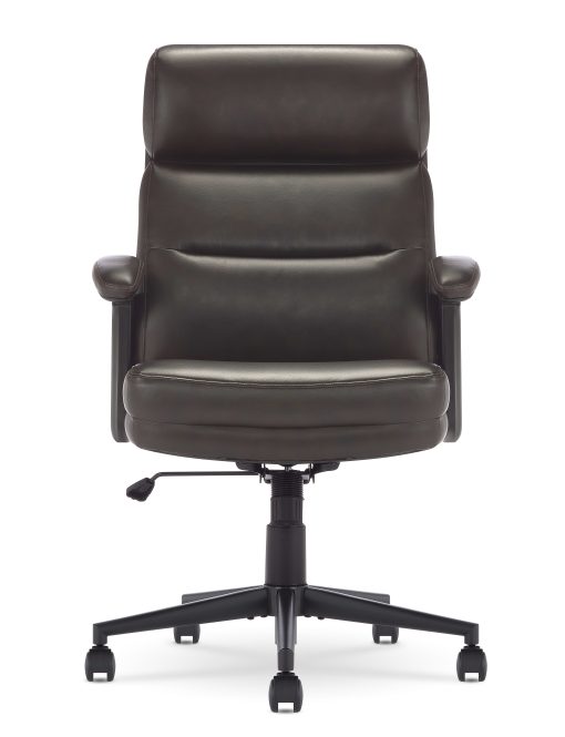Serta Comfort Ergonomic Bonded Leather Mid-Back Executive Office Chair, Brown - Image 2