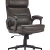 Serta Comfort Ergonomic Bonded Leather Mid-Back Executive Office Chair, Brown