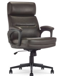 Serta Comfort Ergonomic Bonded Leather Mid-Back Executive Office Chair, Brown