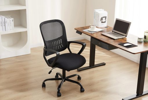 Sweetcrispy Ergonomic Mesh Mid-Back Task Chair, Black