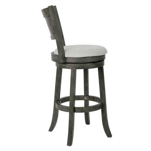 Office Star Fabric Swivel Counter Height Stool With Solid Back, Antique Gray - Image 2