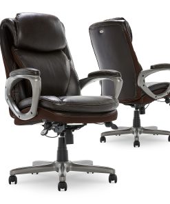 Serta Smart Layers Arlington AIR Ergonomic Bonded Leather High-Back Executive Chair, Brown 2