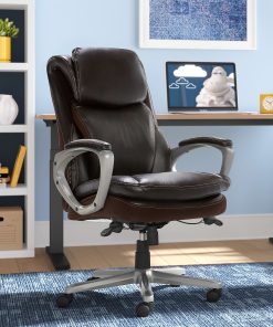 Serta Smart Layers Arlington AIR Ergonomic Bonded Leather High-Back Executive Chair, Brown