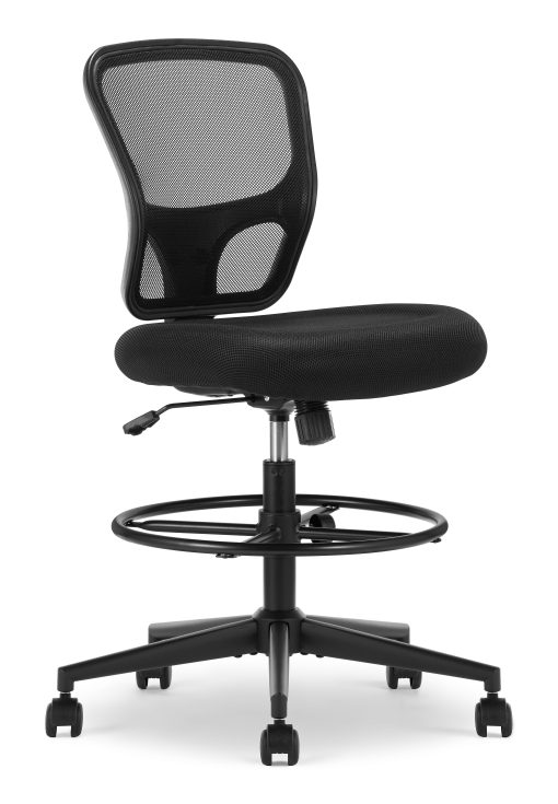 Click365 Perch Mesh Drafting Chair With Back, Black