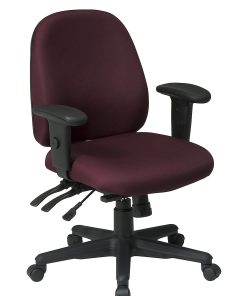 Office Star™ Work Smart Ergonomic Multifunction High-Back Chair, 38-1/4″H , Burgundy/Black 2