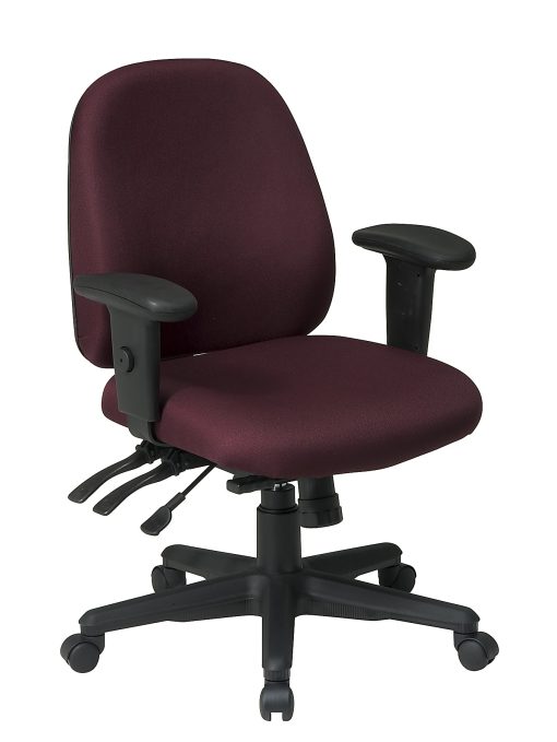 Office Star™ Work Smart Ergonomic Multifunction High-Back Chair, 38-1/4"H , Burgundy/Black - Image 2