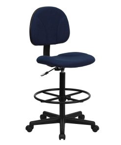 Flash Furniture Fabric Drafting Chair (Cylinders: 22.5”-27”H or 26”-30.5”H), Navy/Black 2
