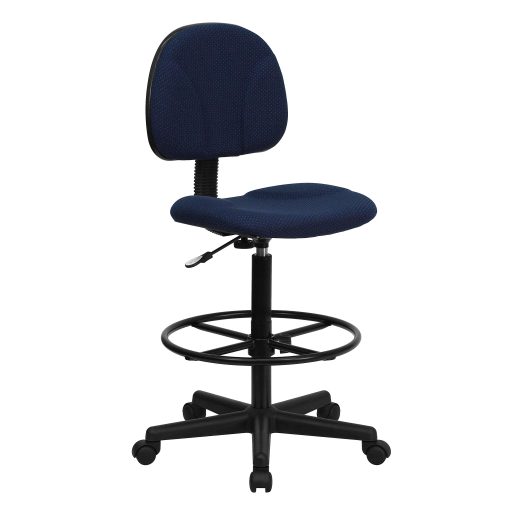 Flash Furniture Fabric Drafting Chair (Cylinders: 22.5''-27''H or 26''-30.5''H), Navy/Black - Image 2