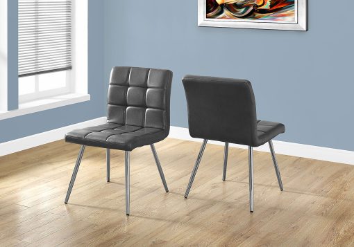 Monarch Specialties Emilia Dining Chairs, Gray/Chrome, Set Of 2 Chairs - Image 2