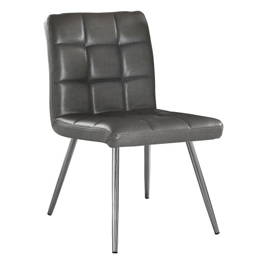 Monarch Specialties Emilia Dining Chairs, Gray/Chrome, Set Of 2 Chairs