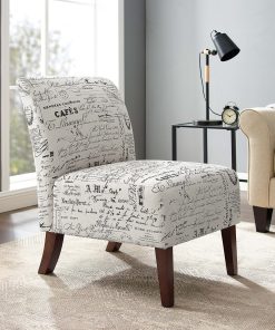 Linon Roxy Script Accent Chair, Dark Walnut 2