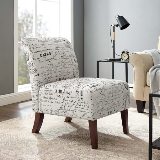 Linon Roxy Script Accent Chair, Dark Walnut - Image 2