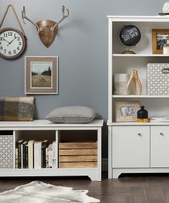 South Shore Vito Cubby Storage Bench, 19-3/4″H x 51-1/4″W x 16″D, Pure White 2