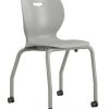 HON SmartLink 4-Leg 18”H Plastic Stackable Chairs, Platinum, Set Of 4 Chairs