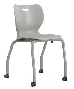 HON SmartLink 4-Leg 18”H Plastic Stackable Chairs, Platinum, Set Of 4 Chairs
