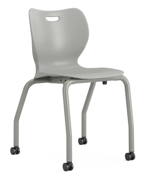 HON SmartLink 4-Leg 18”H Plastic Stackable Chairs, Platinum, Set Of 4 Chairs