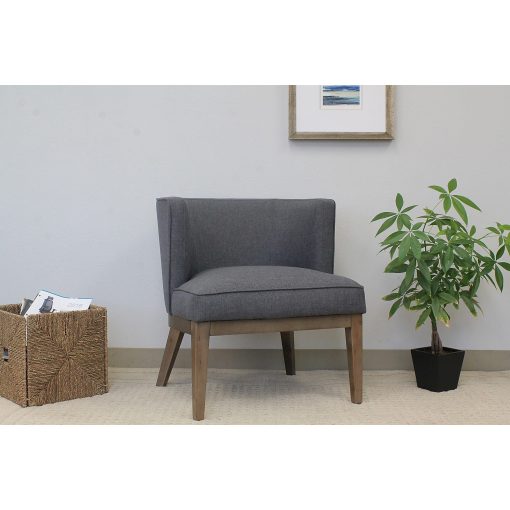 Lorell® Linen Fabric Accent Chair, Gray/Walnut - Image 2
