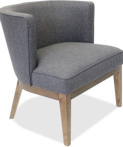 Lorell® Linen Fabric Accent Chair, Gray/Walnut