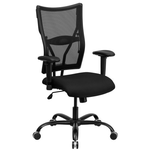 Flash Furniture HERCULES Ergonomic Mesh High-Back Big And Tall Swivel Chair With Adjustable Arms, Black - Image 2