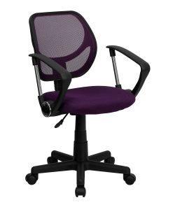 Flash Furniture Mesh Low-Back Swivel Task Chair, Purple/Black 2