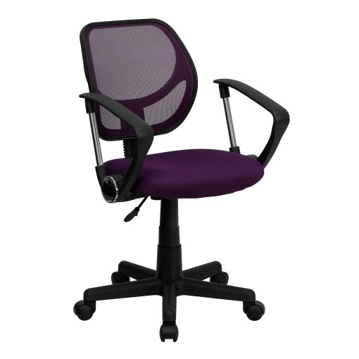 Flash Furniture Mesh Low-Back Swivel Task Chair, Purple/Black - Image 2