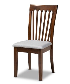 Baxton Studio Minette Dining Chairs, Gray/Walnut, Set Of 4 Chairs 2