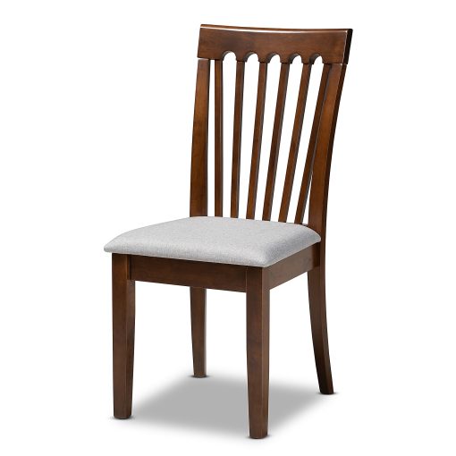 Baxton Studio Minette Dining Chairs, Gray/Walnut, Set Of 4 Chairs - Image 2
