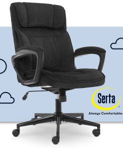 Serta® Style Hannah I High-Back Office Chair, Microfiber, Comfort Black 2