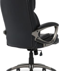 Serta® Works Ergonomic Bonded Leather High-Back Office Chair, Midnight Black/Silver 2
