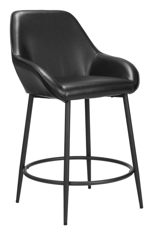 Zuo Villa Counter-Height Stools, Black, Set Of 2 Stools - Image 2