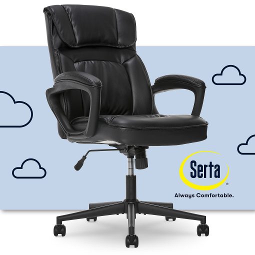 Serta® Style Hannah I Bonded Leather High-Back Office Chair, Comfort Black - Image 2