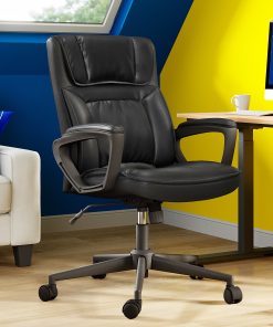 Serta® Style Hannah I Bonded Leather High-Back Office Chair, Comfort Black