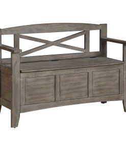 Office Star Metro Wood Bench, 30-1/4”H x 44-1/2”W x 16-3/4”D, Graystone
