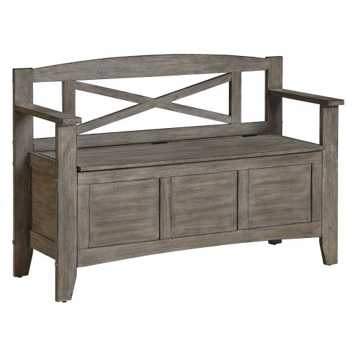 Office Star Metro Wood Bench, 30-1/4”H x 44-1/2”W x 16-3/4”D, Graystone