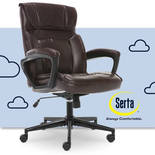 Serta® Style Hannah I Bonded Leather High-Back Office Chair, Comfort Biscuit/Black - Image 2