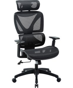 Lorell High-back Mesh Chair - Plastic Frame - High Back - 5-star Base - Black - Armrest - 1 Each