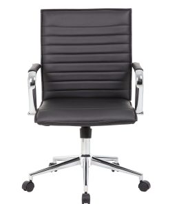 Boss Office Products Sleek Ribbed Vinyl Task Chair, Black 2