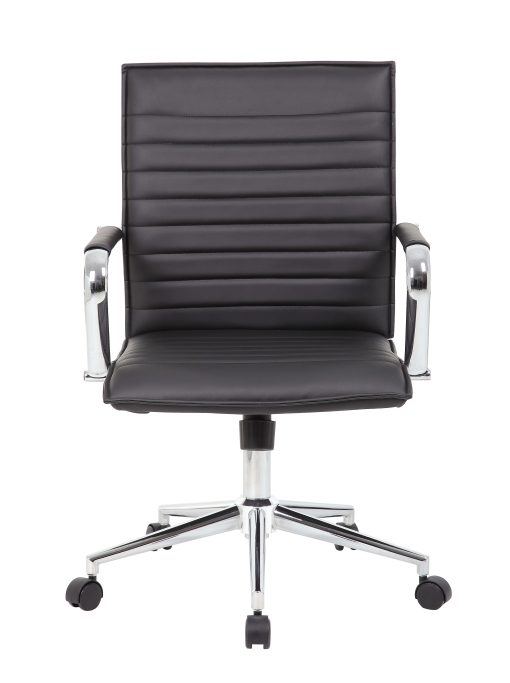 Boss Office Products Sleek Ribbed Vinyl Task Chair, Black - Image 2