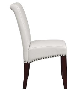 Office Star Parsons Faux Leather Dining Accent Chair, Antique Bronze/Cream 2