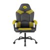 Lorell® SOHO Flip Armrest Bonded Leather High-Back Chair, Black/Silver 3