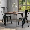 Lorell® Plastic Bistro-Height Stack Chair, Black 3