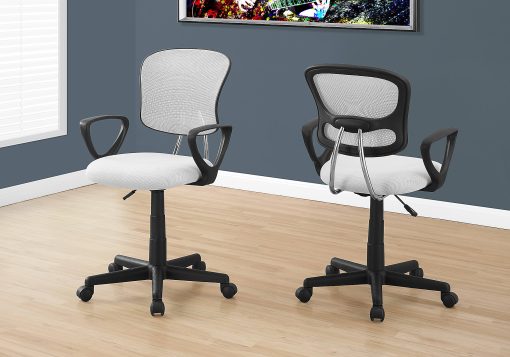 Monarch Specialties Bryce Ergonomic Fabric Mid-Back Office Chair, White - Image 2