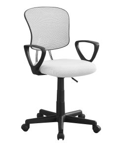 Monarch Specialties Bryce Ergonomic Fabric Mid-Back Office Chair, White