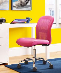 Serta® Essentials Mid-Back Computer Chair, Teamwork Pink/Chrome
