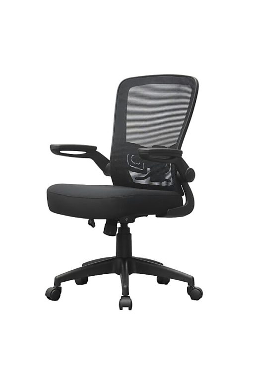 Boss Office Products Ergonomic Mesh High-Back Flip Arm Task Chair, Black - Image 2