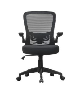 Boss Office Products Ergonomic Mesh High-Back Flip Arm Task Chair, Black