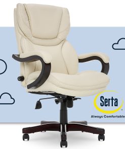 Serta® Conway Big & Tall Bonded Leather High-Back Office Chair, Inspired Ivory/Espresso 2